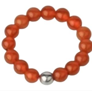 Red Agate 4mm Beaded Stretch Ring